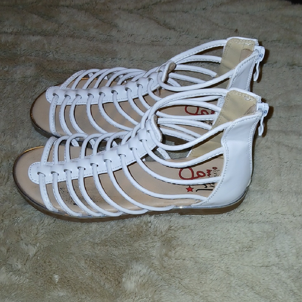 White Strappy Girl Sandals - Picture 3 of 6